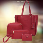 Women Bag Set Top-Handle Big Capacity Female Tassel Handbag Fashion Shoulder Bag Ladies PU Leather Crossbody Bag bolsas feminin Pi-Mart
