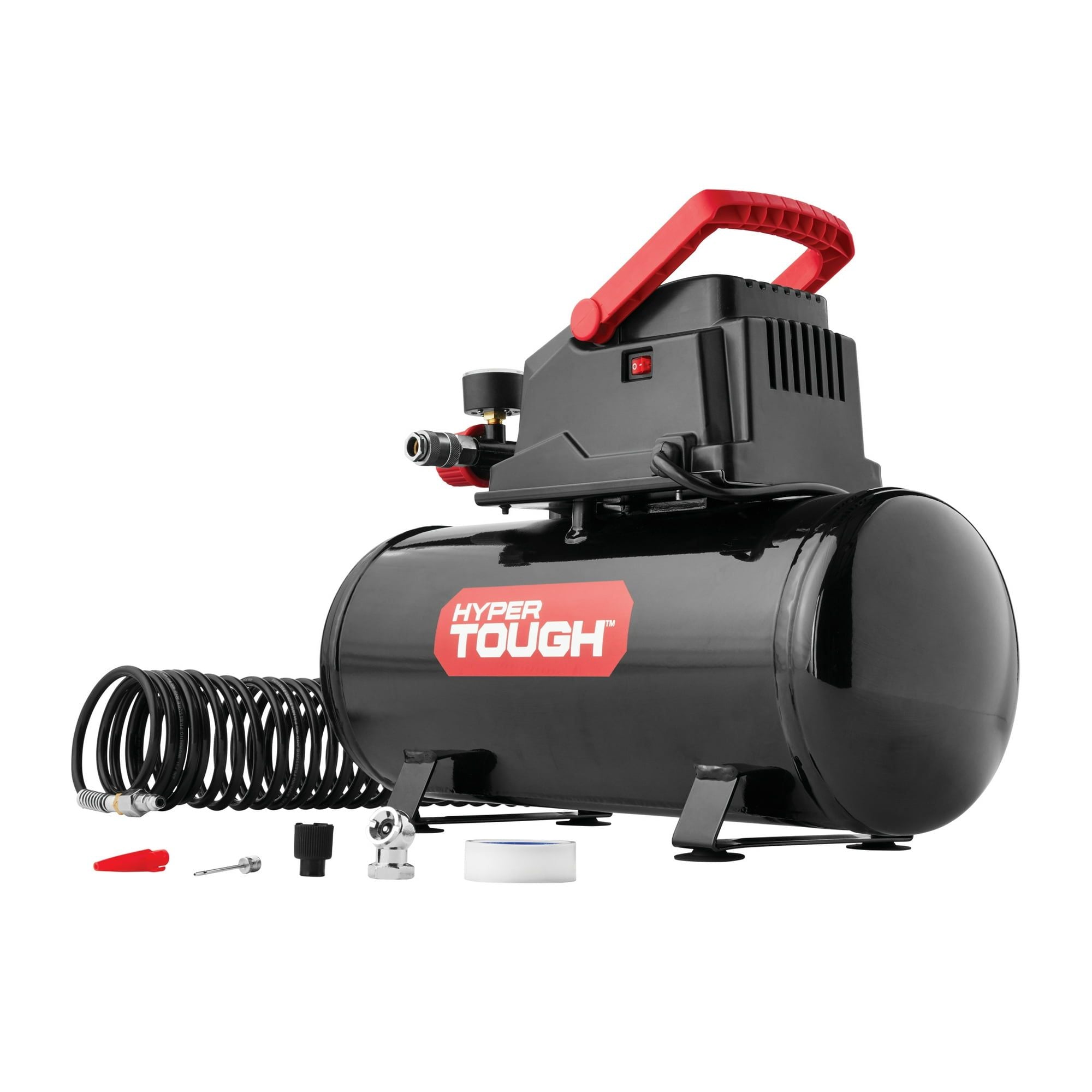 Hyper Tough 3 Gallon Oil-free Portable Air Compressor with Hose & Inflation Accessory Kit, 100 PSI EasyOptionXY LLC