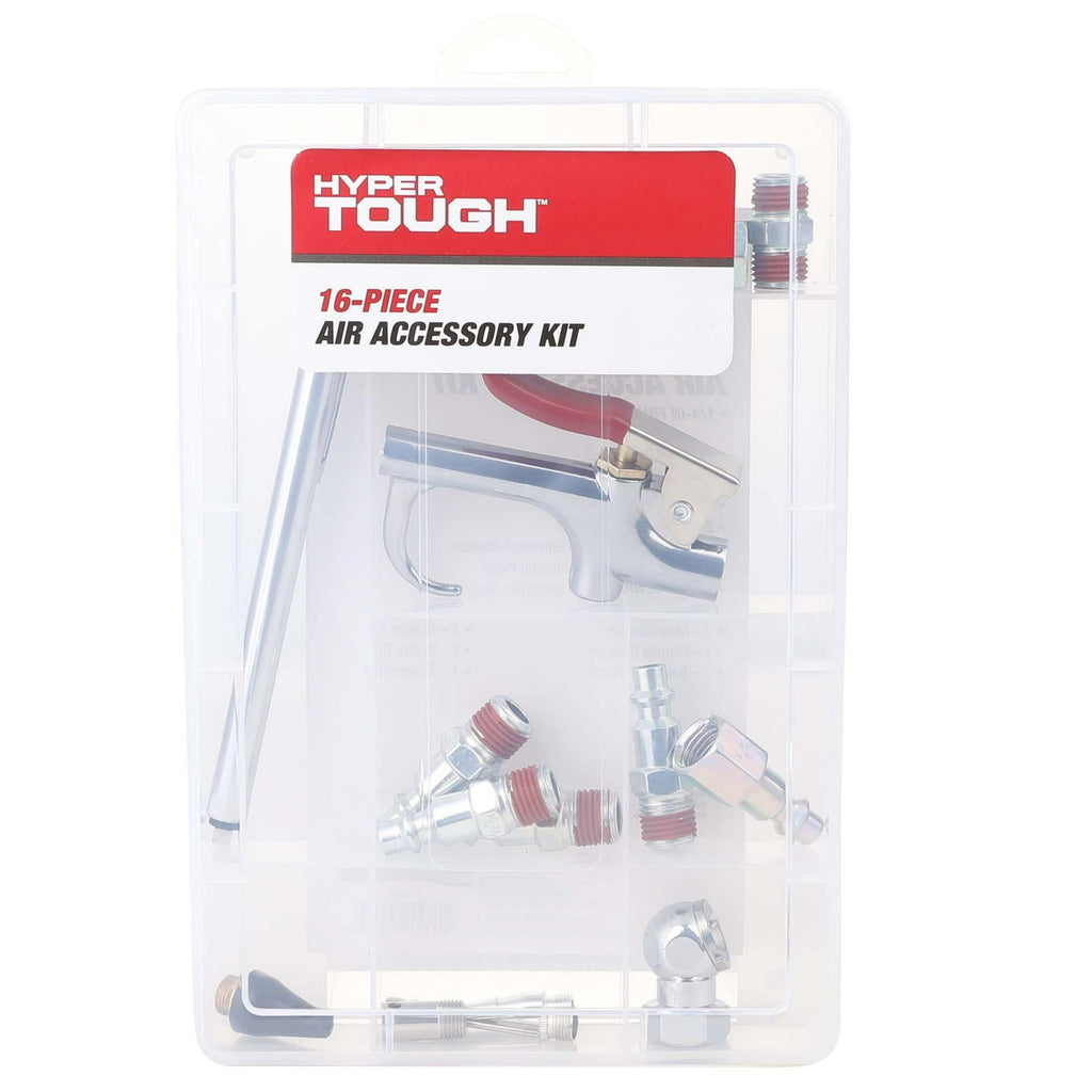 Hyper Tough 16-Piece Portable Steel Accessory Kit for Air Compressors, 41-226HT, Assembled Product Weight: 0.788lbs EasyOptionXY LLC