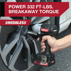 Hyper Tough Brushless 20V Max Lithium-Ion Cordless Impact Wrench, 1/2 inch Anvil, with 2.0Ah Lithium-Ion Battery & Charger, New Condition