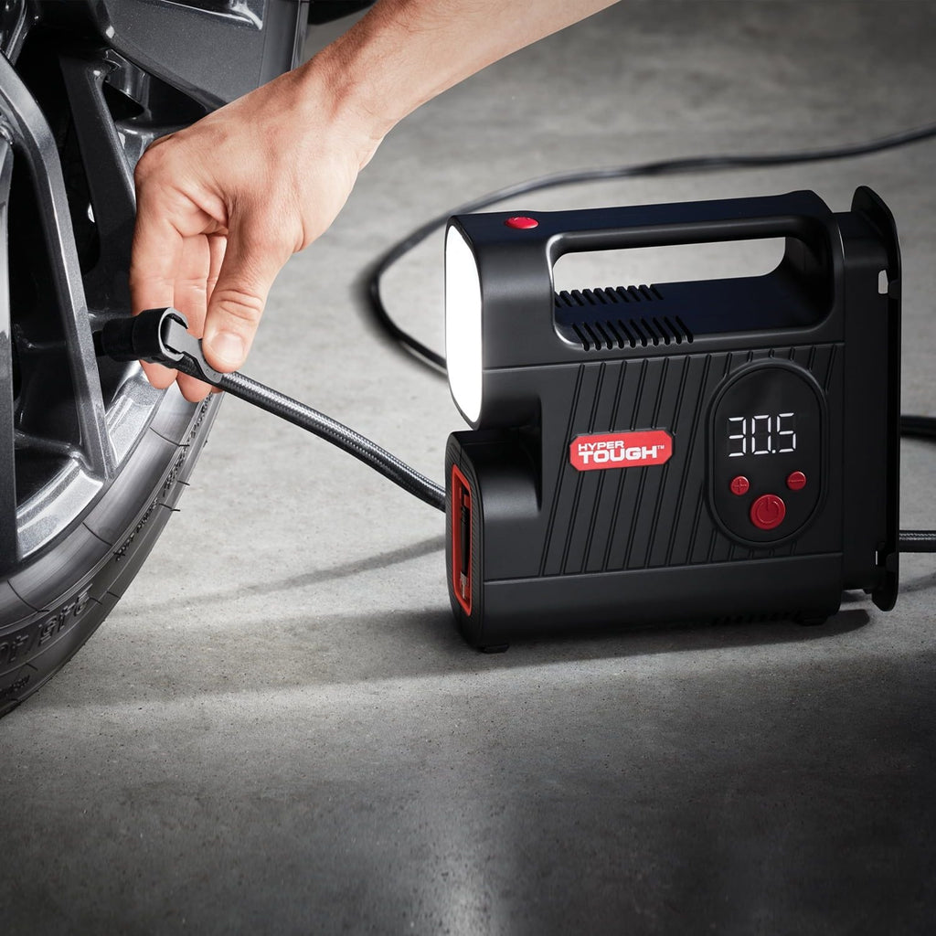 Hyper Tough DC 12V Digital Car Tire Inflator with Auto-off Function EasyOptionXY LLC