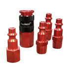 Hyper Tough 40 CFM Red Aluminum I/M Coupler & Plug Set 5 Piece Fittings