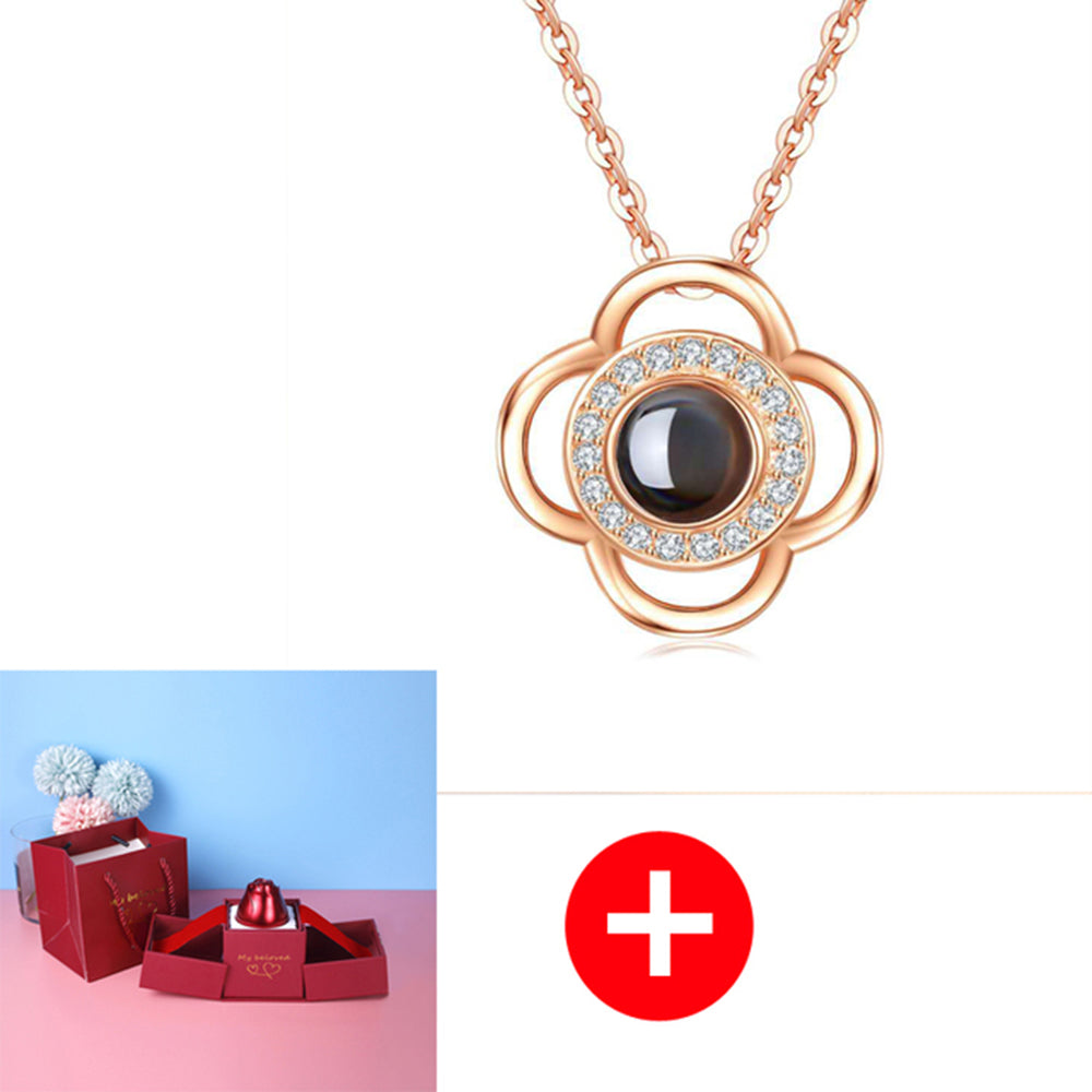 Hot Valentine's Day Gifts Metal Rose Jewelry Gift Box Necklace For Wedding Girlfriend Necklace Gifts Pi-Mart