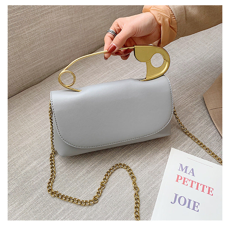 Ladies Personality Fashion Pin Top Handle Purse Leather Women Handbag Pi-Mart
