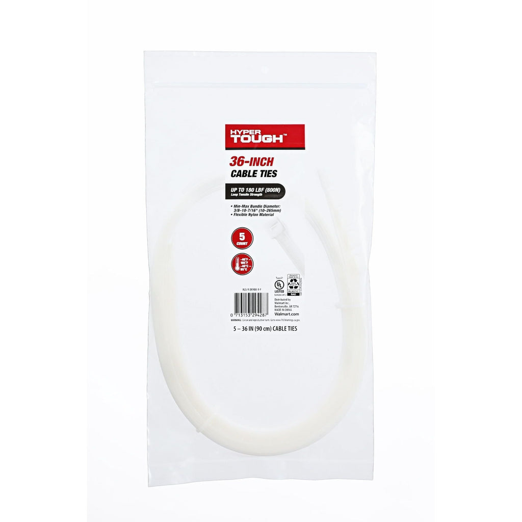 Hyper Tough 36inch Cable Tie Natural 5Pcs