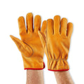 Hyper Tough Water Resistant Men's Cowhide Leather Work Gloves, Brown EasyOptionXY LLC