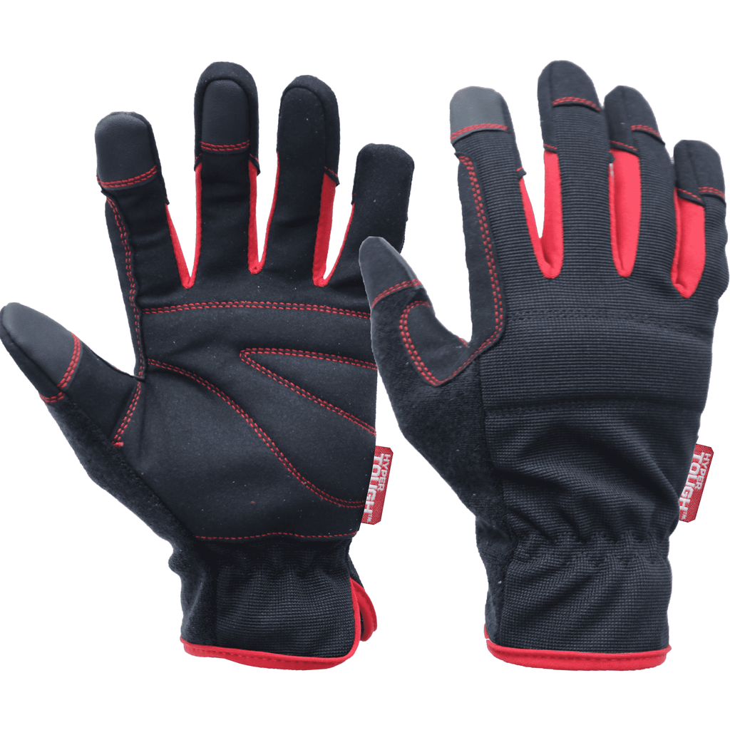 Hyper Tough Black Synthetic Leather Touch Screen Utility Glove, Men's Large (L), 1pair EasyOptionXY LLC