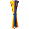Hyper Tough 4in. Assorted Color Zip Ties 100 Pack, 18lb. Tensile Strength, Nylon Mount Cable Ties, Resealable Bag, 38100