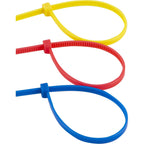 Hyper Tough 4in. Assorted Color Zip Ties 100 Pack, 18lb. Tensile Strength, Nylon Mount Cable Ties, Resealable Bag, 38100