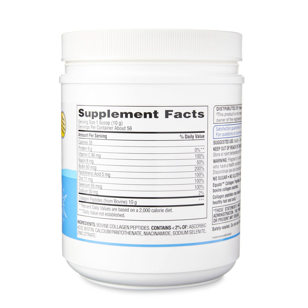 Equate Collagen Peptides Beauty Formula Dietary Supplement; Unflavored; 20 oz EasyOptionXY LLC