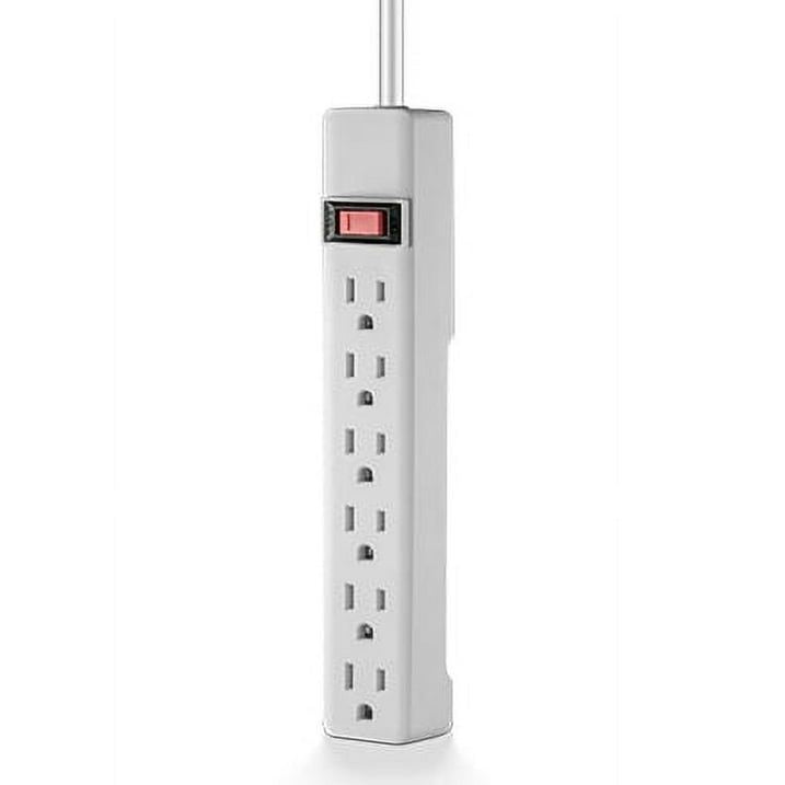Hyper Tough Indoor 6-Outlet Power Strip with 8ft Cord, 15A ,White