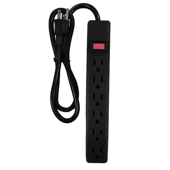 Hyper Tough 6 Outlets Power Strip with 2.5 ft Cord,15A, 125V,Black