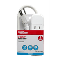 Hyper Tough 3 Outlets Power Strip with 6 Awg 1Ft. Cord, White Color, 125V, 13A