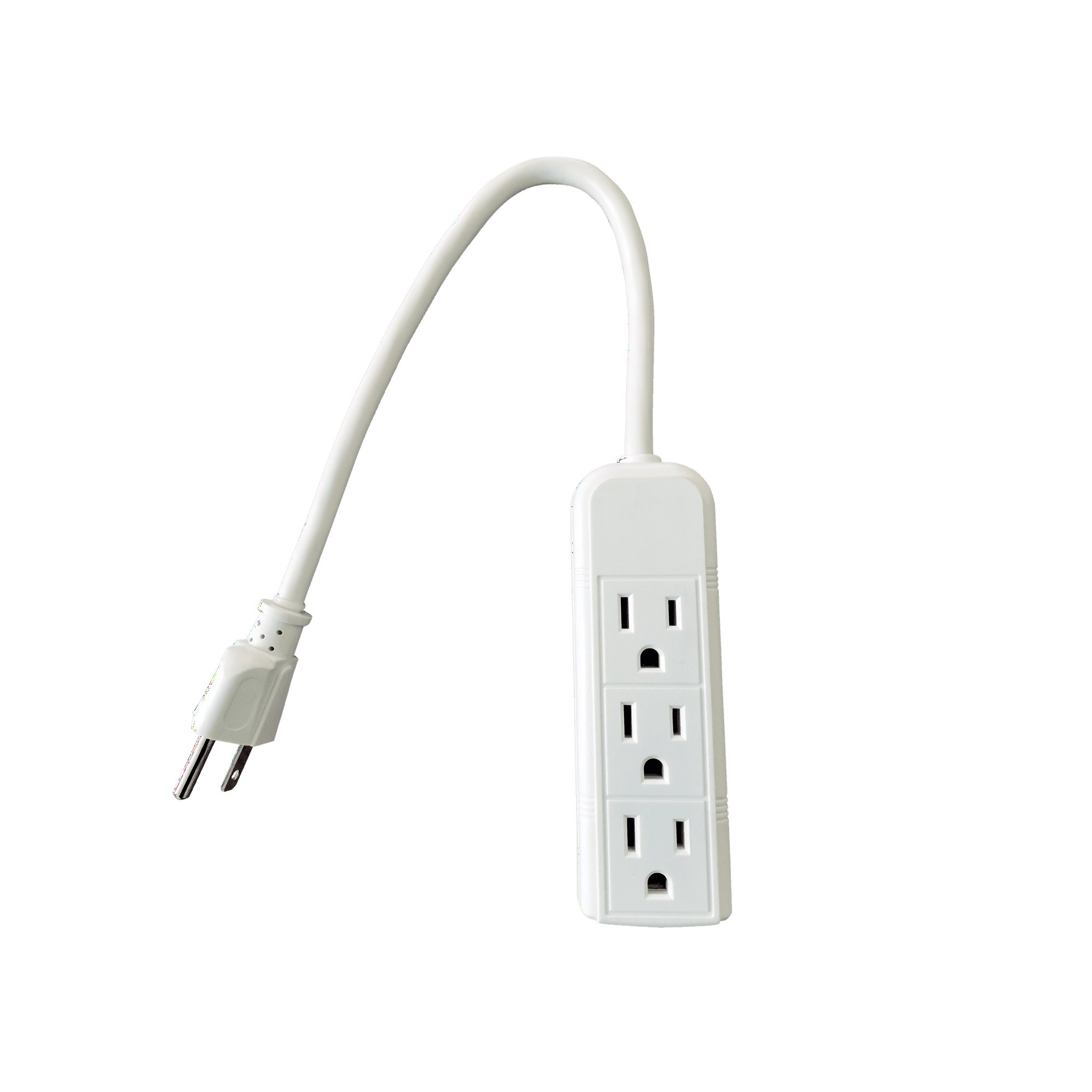 Hyper Tough 3 Outlets Power Strip with 6 Awg 1Ft. Cord, White Color, 125V, 13A