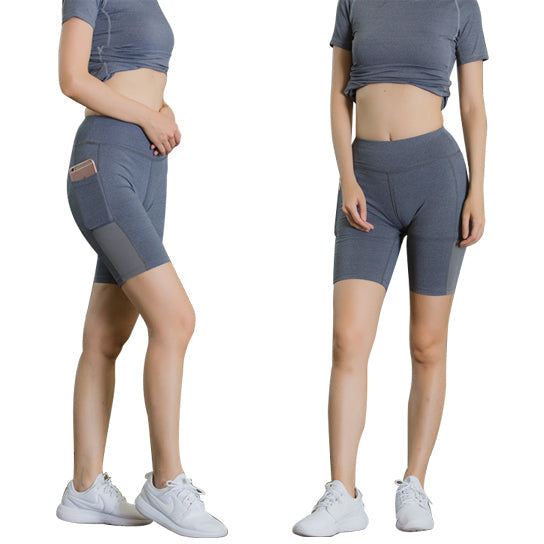 Yoga Shorts Stretchable With Phone Pocket - SJB-DIAMOND ELITES