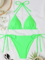 Swimwear Women Bandage Women Triangle Bathing Suits 2 Pieces Bikini Bowknot Swimsuit Bikini Set Swimwear Bikini Sets Bikinis Bathing Suit Push Up Swimsuit Summer Beachwear