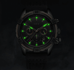 Men's Waterproof Watch With Chronometers Date Display Gold Detail Excellent Background Perfect Gift Stevvex