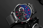 Men's Multifunction Analog Quartz Watches Waterproof Wrist Watch With Stainless Steel Mesh Band Excellent Design Perfect Gift - SJB-DIAMOND ELITES