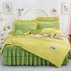 A Full Set Of Quilted Fallwinter Bed Skirt Bedspread Bed Sheet Princess Bedspread Plus Quilt Cover Pi-Mart