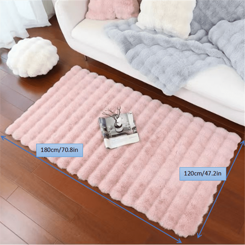 1pc Bubble Velvet Soft Shag Rug - Ultra-Soft Luxury Area Rug for Girls Bedrooms & Living Rooms - Non-Slip, Machine Washable, Colorful Decorative Blanket for Cozy Home Decor, Sofa Mat Lootquake LLC