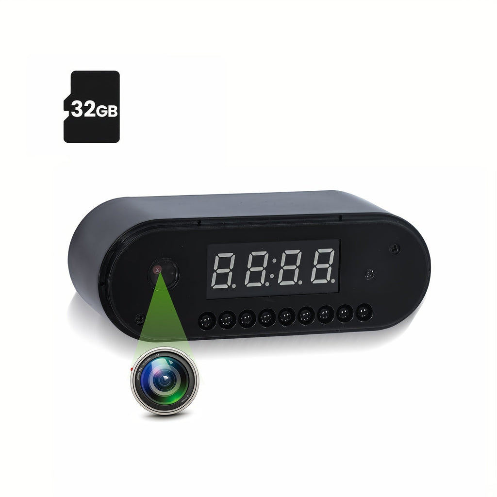 WiFi Camera Indoor Home Security Cam Clock, 2.4ghz Wireless Remote Live View 1080P Video Camera, Night Vision, Motion Detection, Loop Recording, Wireless Surveillance Camera For Home, Office, Warehouse, Home Cam With Lithium Lootquake LLC