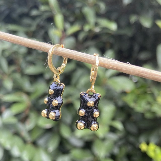 Cute Acrylic Gummy Bear Dangle Earrings Pi-Mart