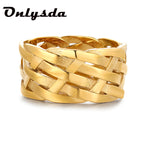 Vintage Weave Stainless Steel Rings Pi-Mart
