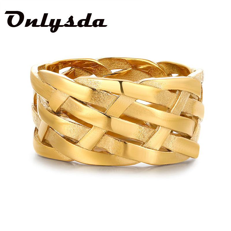 Vintage Weave Stainless Steel Rings Pi-Mart