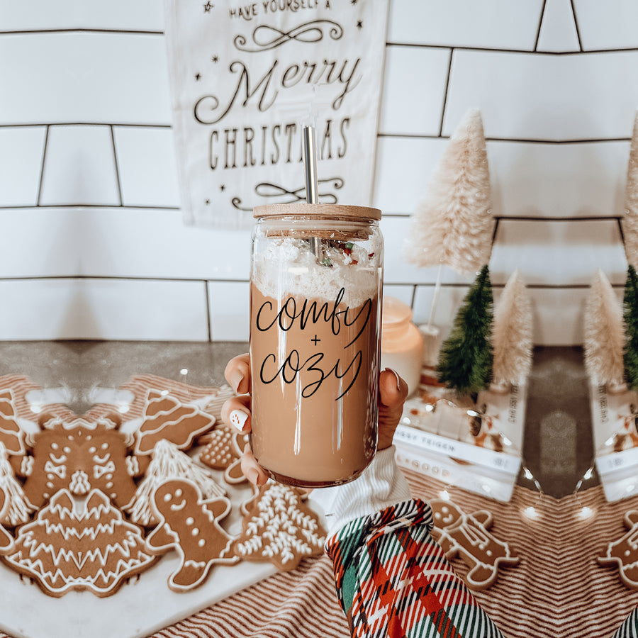 17oz Glass Tumbler With Bamboo Lid, 2 Stainless Straws And Straw Cleaner