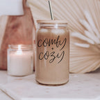 17oz Glass Tumbler With Bamboo Lid, 2 Stainless Straws And Straw Cleaner