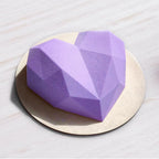 1/8 Cavity 3D Diamond Love Heart Shape Mold Silicone Chocolate Cookie Muffin Baking Tool Sponge Mousse Dessert Cake Decorating Diamond Heart Love Shape Silicone Mousse Cake Dessert Chocolate Molds Tray White Red Stevvex