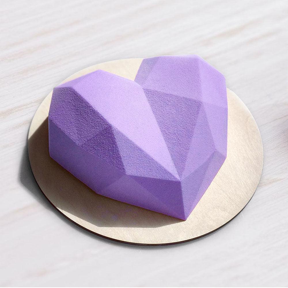 1/8 Cavity 3D Diamond Love Heart Shape Mold Silicone Chocolate Cookie Muffin Baking Tool Sponge Mousse Dessert Cake Decorating Diamond Heart Love Shape Silicone Mousse Cake Dessert Chocolate Molds Tray White Red Stevvex