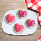 1/8 Cavity 3D Diamond Love Heart Shape Mold Silicone Chocolate Cookie Muffin Baking Tool Sponge Mousse Dessert Cake Decorating Diamond Heart Love Shape Silicone Mousse Cake Dessert Chocolate Molds Tray White Red Stevvex