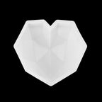 1/8 Cavity 3D Diamond Love Heart Shape Mold Silicone Chocolate Cookie Muffin Baking Tool Sponge Mousse Dessert Cake Decorating Diamond Heart Love Shape Silicone Mousse Cake Dessert Chocolate Molds Tray White Red Stevvex