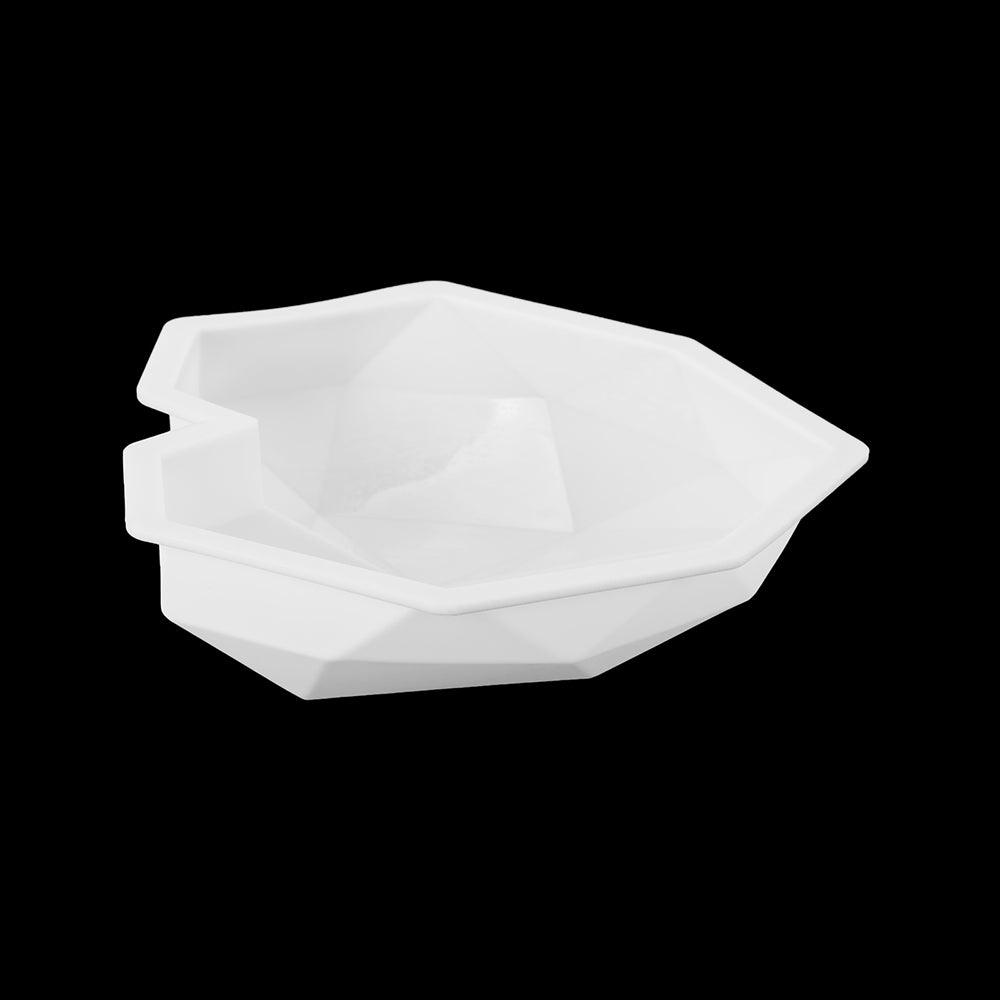 1/8 Cavity 3D Diamond Love Heart Shape Mold Silicone Chocolate Cookie Muffin Baking Tool Sponge Mousse Dessert Cake Decorating Diamond Heart Love Shape Silicone Mousse Cake Dessert Chocolate Molds Tray White Red Stevvex