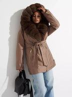 Genuine Polar Fox Fur Trim Rabbit Fur Insulated Parka - SJB-DIAMOND ELITES