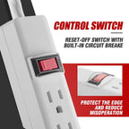 Hyper Tough Indoor 6-Outlet 8ft with Braided Cord, 2 Pack, Black EasyOptionXY LLC