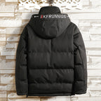Warm three-dimensional patch pocket padded jacket