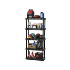 Hyper Tough 13.88"D x 30"W x 73.9"H 5-Shelf Plastic Garage Shelves, Black EasyOptionXY LLC