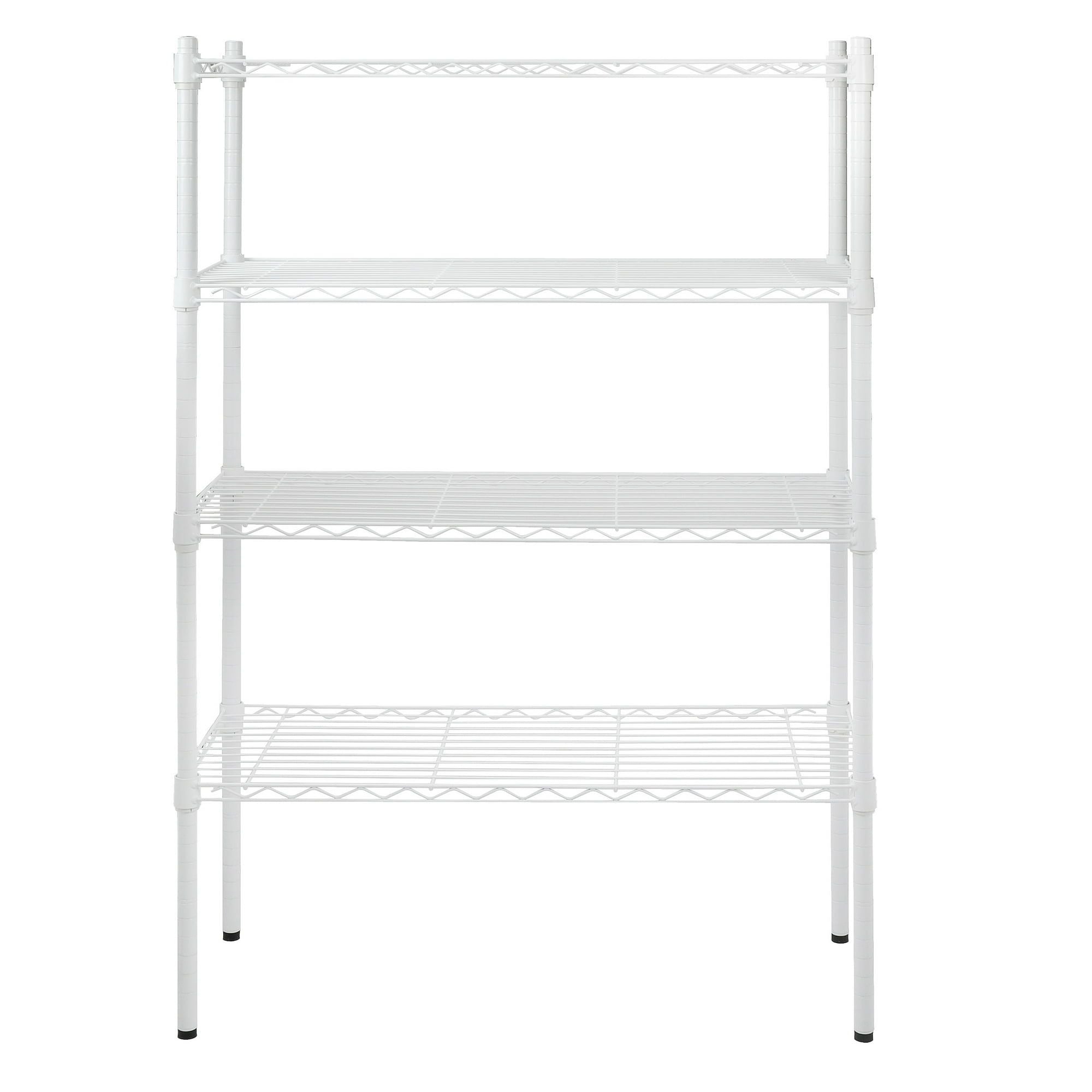 Hyper Tough 4-Tier Wire Shelf Unit, White, Garage Storage, Storage Rack, Adult