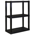 Hyper Tough 3-Tier Plastic Shelves, W30 x D14 x H39" Multipurpose Garage Shelf Organizer, Black EasyOptionXY LLC