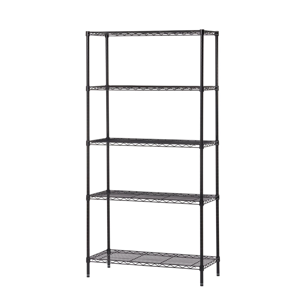 Hyper Tough Black Wire Shelf 5-Tier 72" H x 36" W x 16" D, 1750lb Total Capacity EasyOptionXY LLC