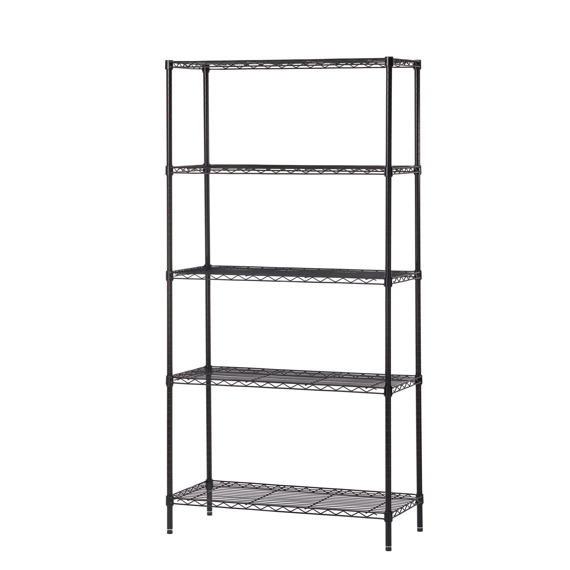 Hyper Tough Black Wire Shelf 5-Tier 72" H x 36" W x 16" D, 1750lb Total Capacity EasyOptionXY LLC