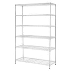 Hyper Tough Chrome Wire Shelf 6-Tier 72"H x 47.7"W x 18"D, 2100lbs Total Capacity