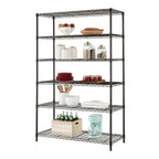 Hyper Tough Black Wire Shelf 6-Tier 72"H x 47.7"W x 18"D, 2100lbs Total Capacity