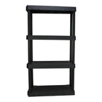 Hyper Tough Plastic 4-Tier Storage Shelves 47.6"H x 21.75"W x 14"D, 240lb Total Capacity, Black