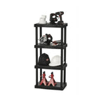 Hyper Tough Plastic 4-Tier Storage Shelves 47.6"H x 21.75"W x 14"D, 240lb Total Capacity, Black