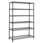 Hyper Tough Black Wire Shelf 6-Tier 72"H x 47.7"W x 18"D, 3600lbs Total Capacity