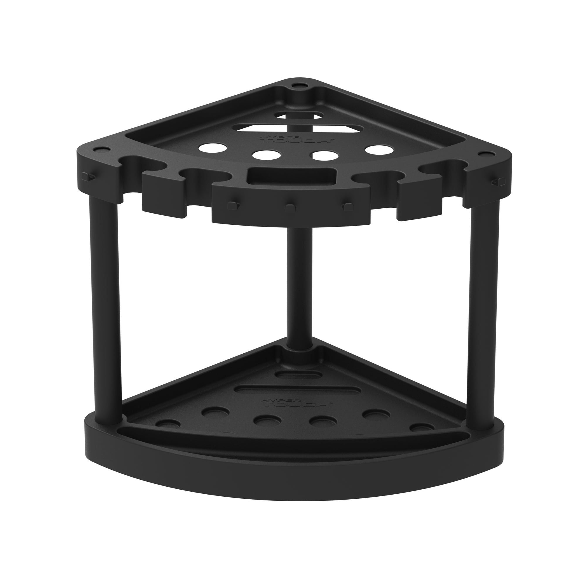 Hyper Tough Plastic Tool Slot Corner Rack Shelf Unit, 21 Slots, Black