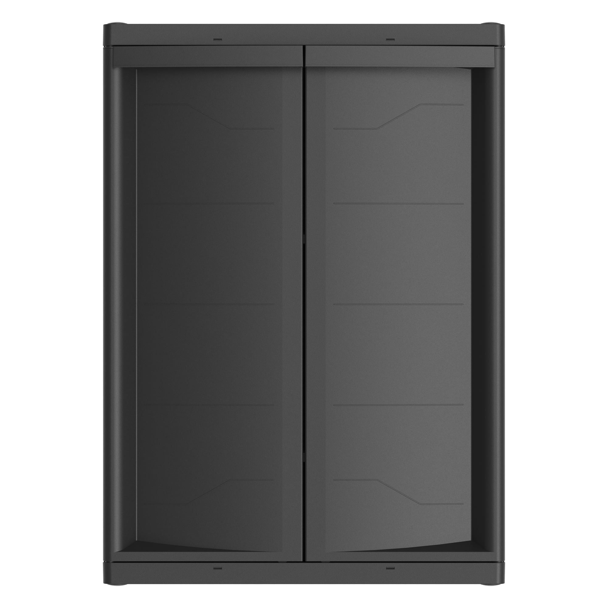 Hyper Tough Plastic Garage Cabinet 2 Shelf 18.5Dx25.47Wx35.43"H, Black Finish